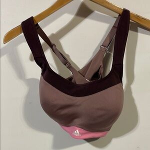 Adidas aeroready Women's Pink and Brown Sports Bra